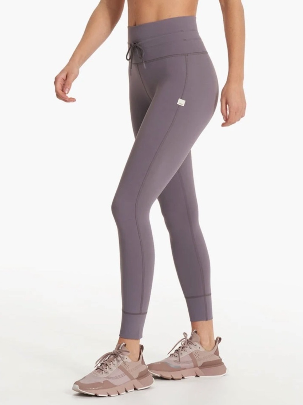 VUORI daily legging in Beryl dusty purple high rise drawstring 7/8 tights M